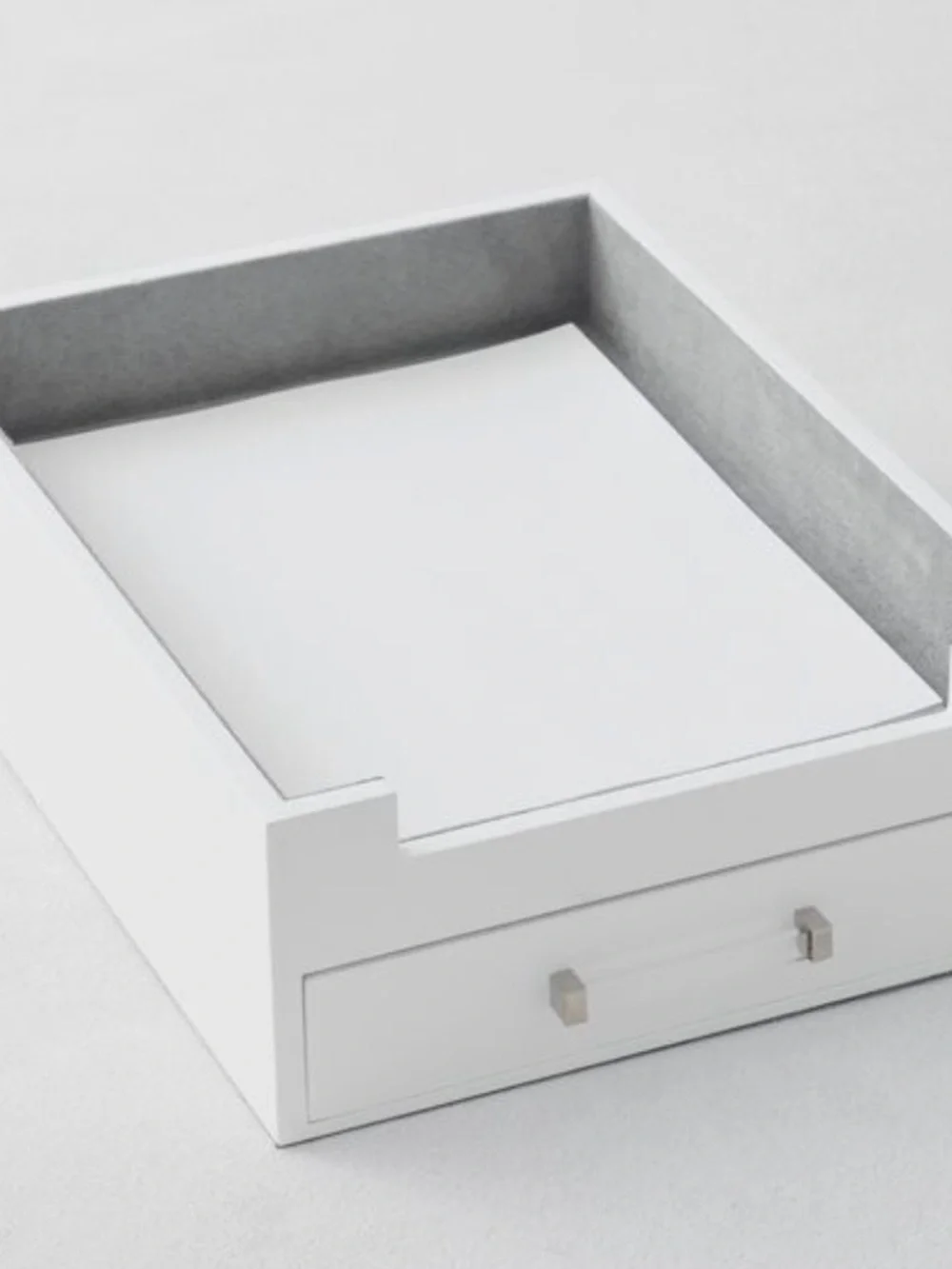 White Desk Tray | Fabric Lined Desk or Jewelry Organizer - Picture 1 of 3